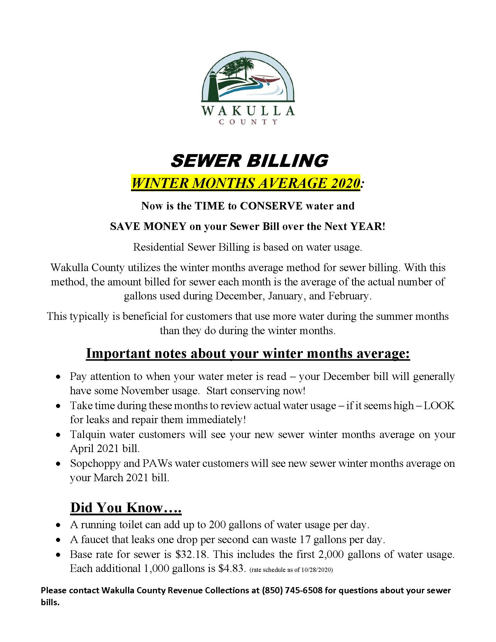 Sewer Billing Notice2020.Winter Months